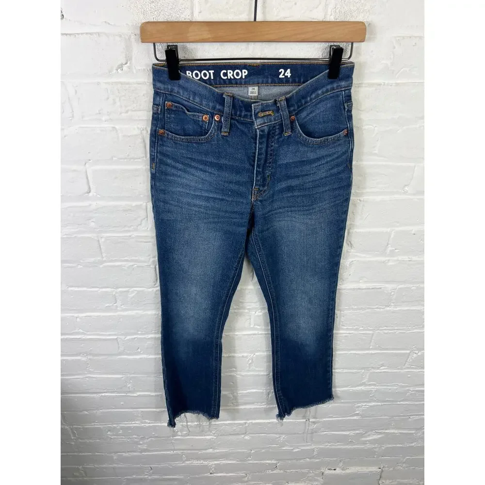 J. Crew Women's 9" Billie Demi-Bootcut Leg Cropped Jeans Denim Blue Size 24 - Picture 3 of 8